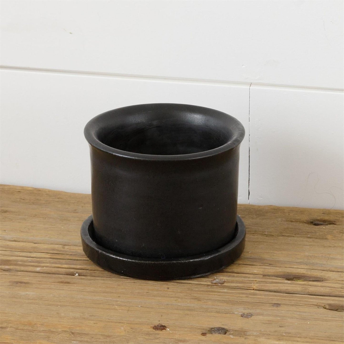 Black Pottery Planter - The Brass Bee