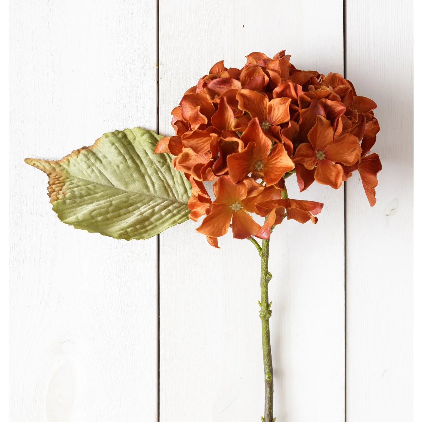 Bunch of Artificial Burnt Orange Hydrangea - The Brass Bee