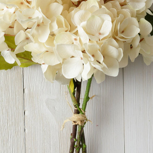Bunch of Artificial Cream Hydrangea - The Brass Bee