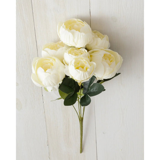 Bunch of Artificial White Peony - The Brass Bee