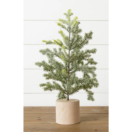 Copy of Frosted Pine in Wooden Base, 18" - The Brass Bee