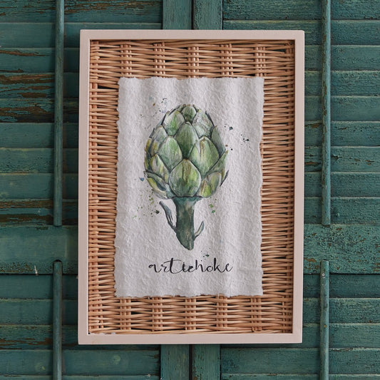 Framed Artichoke Wicker Art - The Brass Bee
