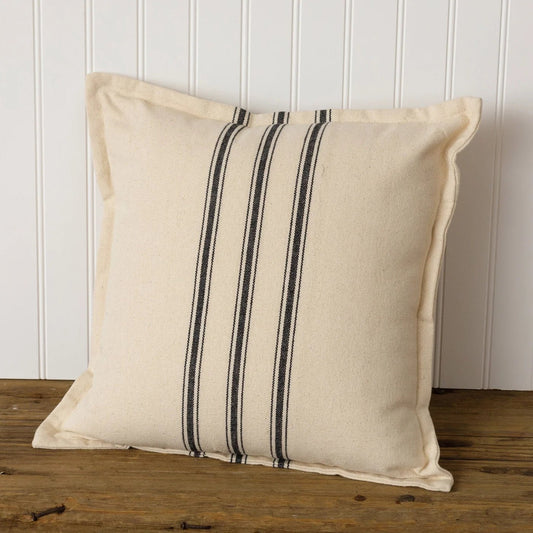 Grain Sack Pillow - Three Stripes - The Brass Bee