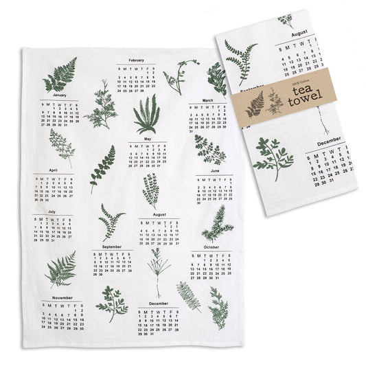 Greenery Calendar Tea Towel - The Brass Bee