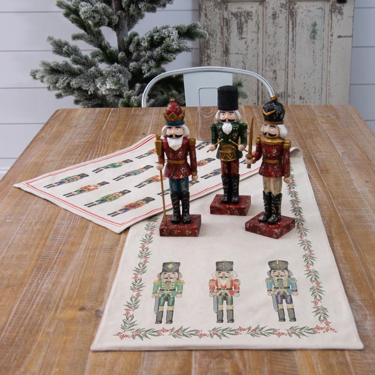 Reversible Table Runner - Christmas Nutcrackers - The Brass Bee