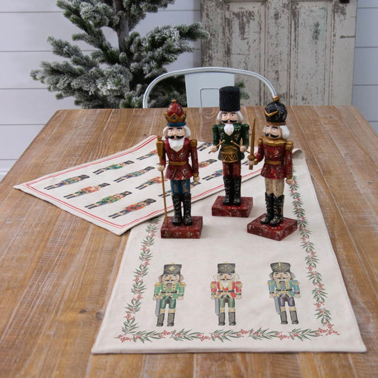 Reversible Table Runner - Christmas Nutcrackers - The Brass Bee