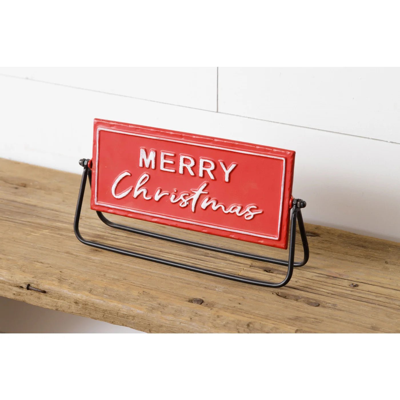 Two Sided Metal Sign - Gather, Merry Christmas