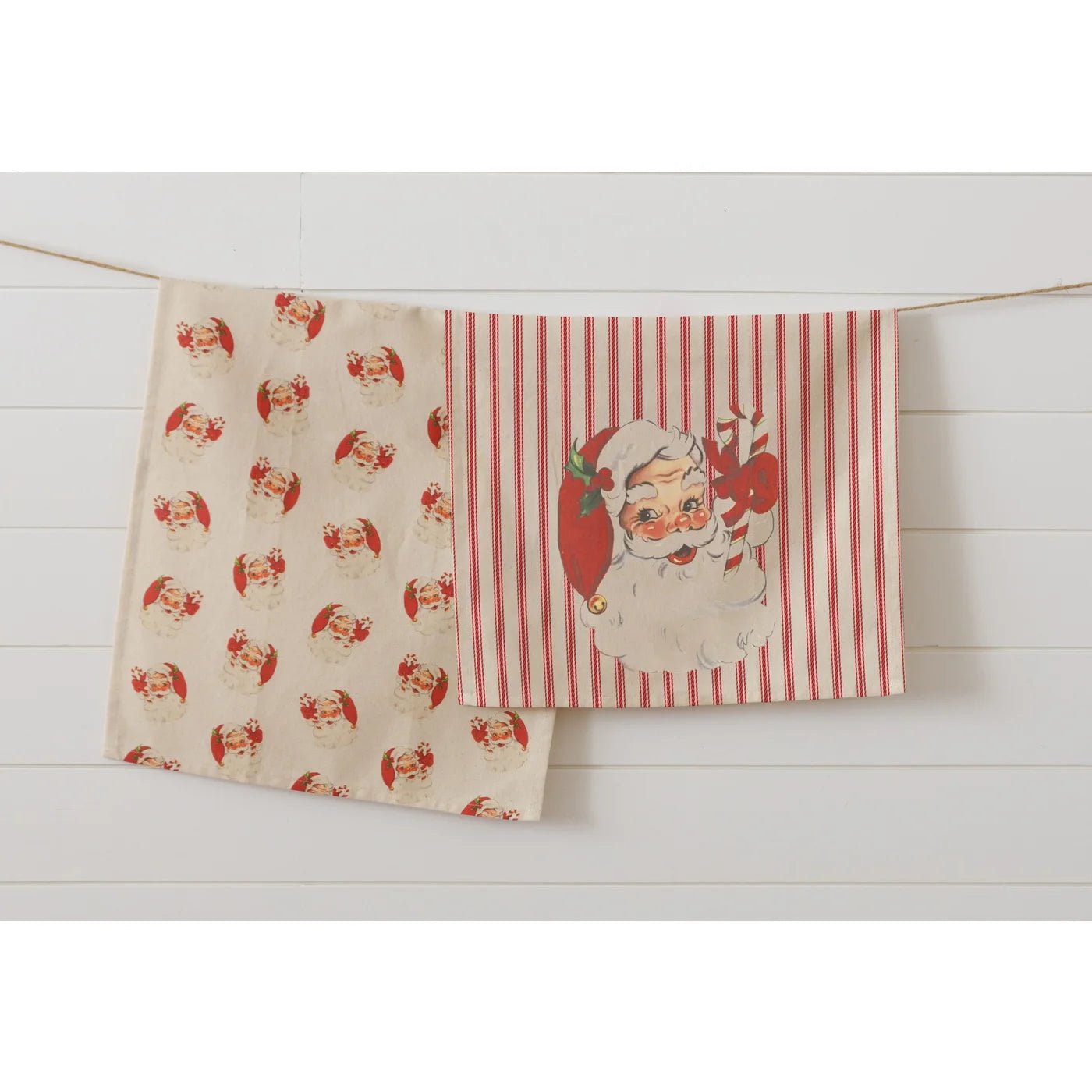 Vintage Santa Tea Towel Duo