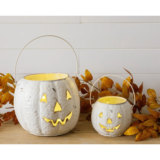 White Metal Jack O' Lantern