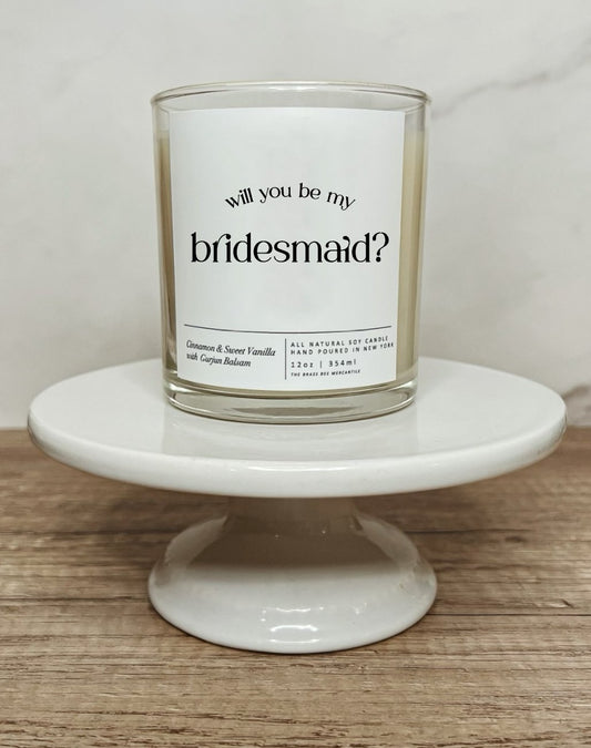 Will you be my Bridesmaid Candle