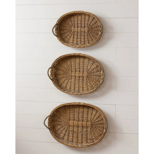Willow Platters with Beaded Handles