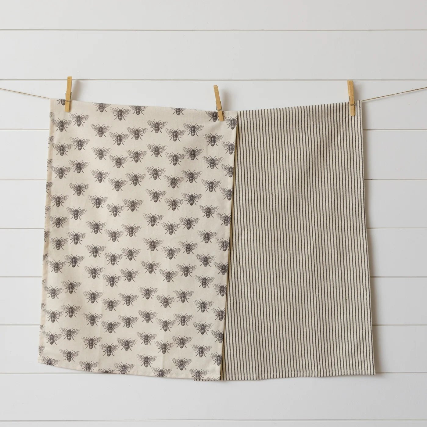 Bees & Stripes Tea Towel Duo - The Brass Bee
