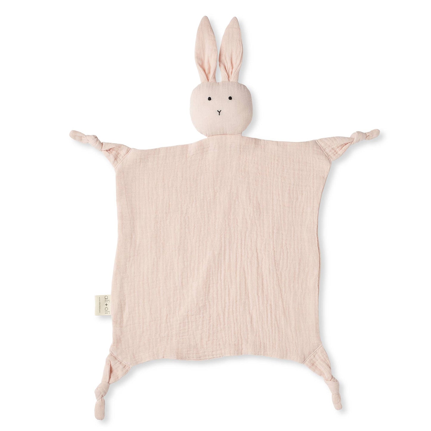 Cuddle Security Blanket Soft Muslin Cotton - Bunny (Pink) - The Brass Bee
