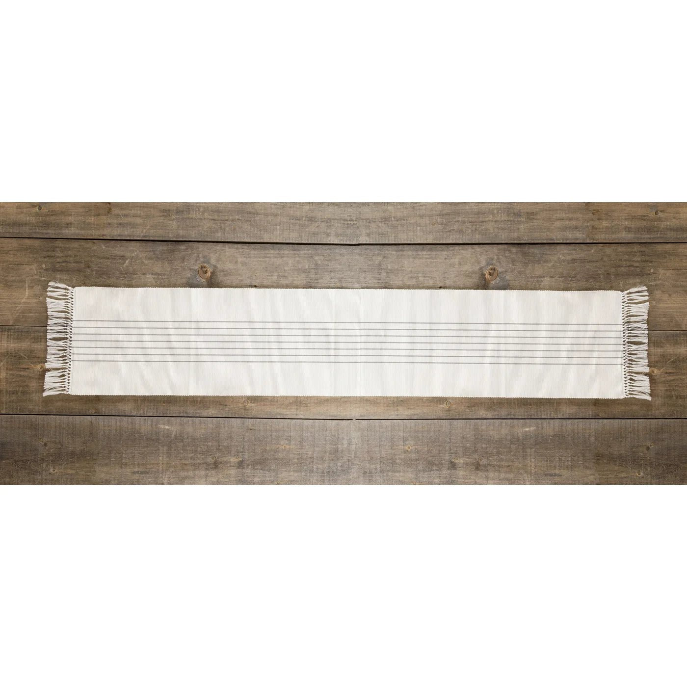 Gray Striped Table Runner - The Brass Bee