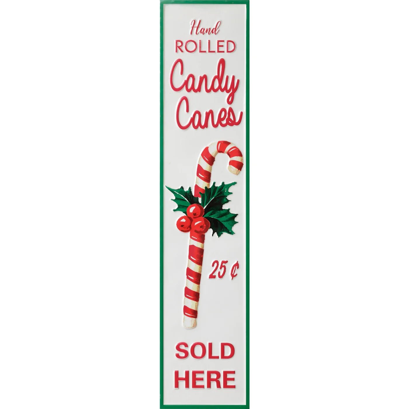 Hand Rolled Candy Cane metal Sign - The Brass Bee