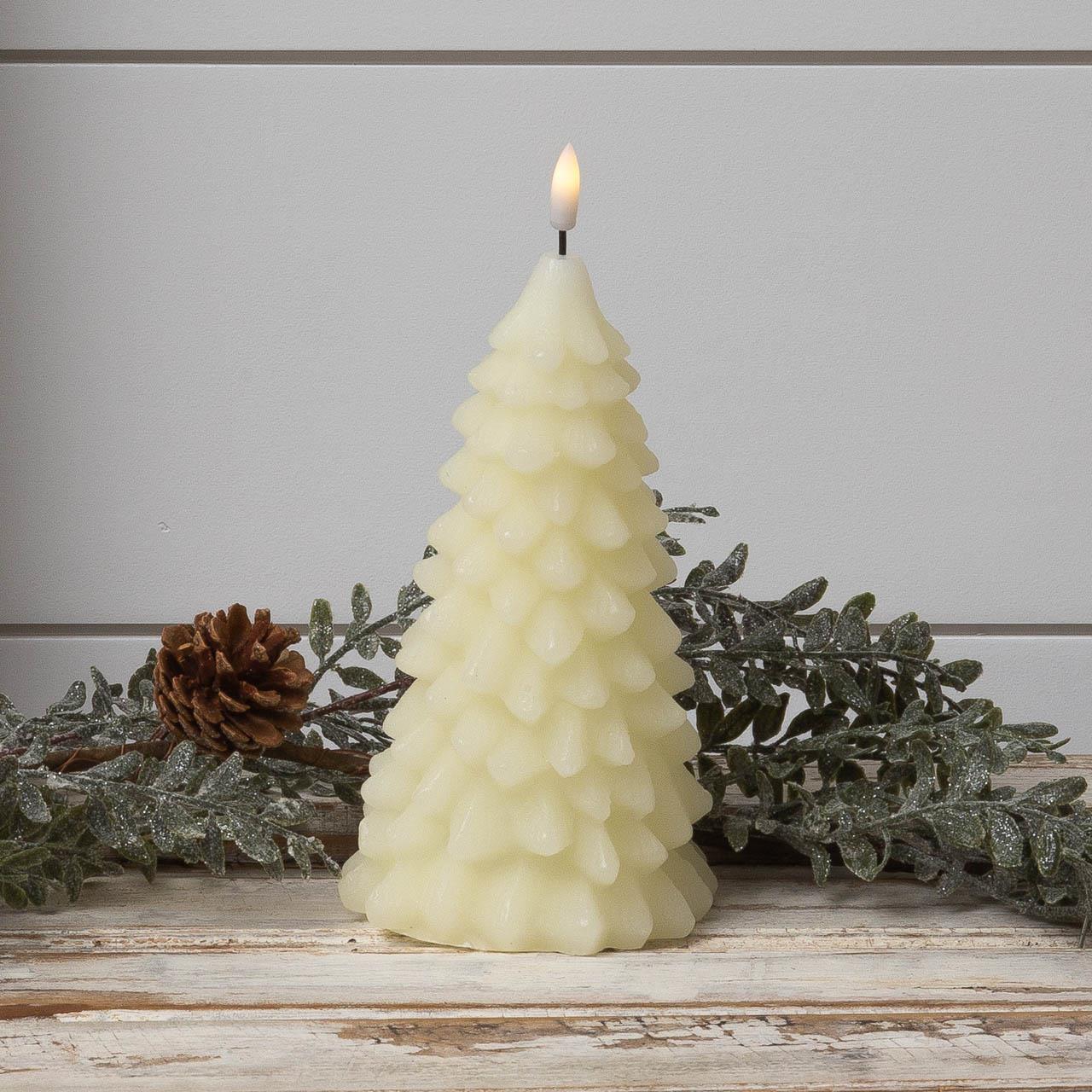 LED Ivory Flameless Christmas Tree Candle - The Brass Bee