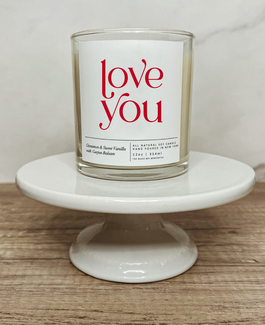Love You Valentines Day Candle - The Brass Bee