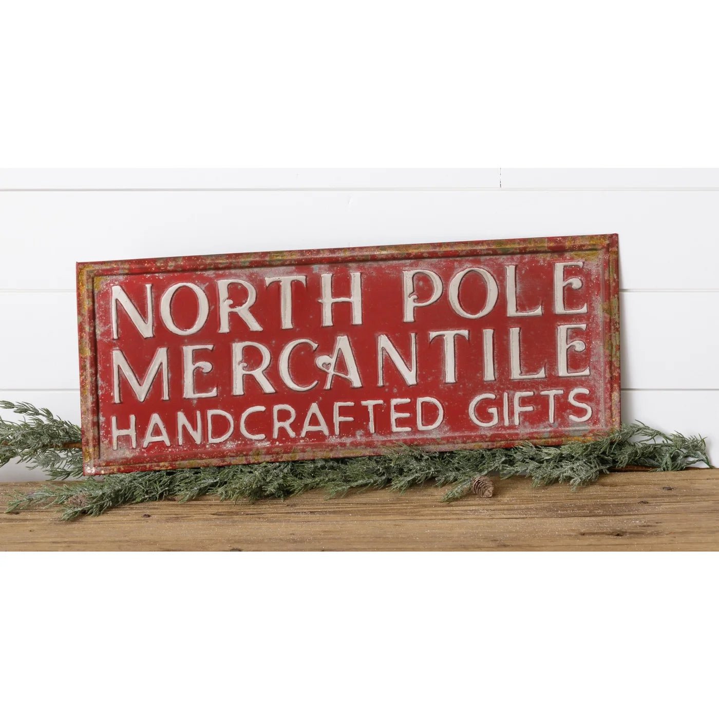 North Pole Mercantile Metal Sign