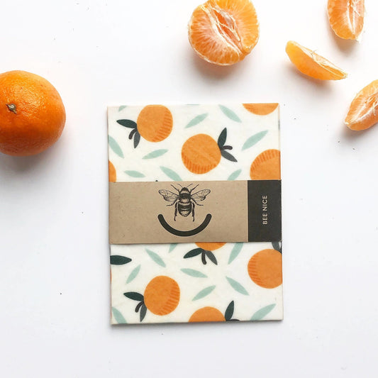 SMALL Reusable Beeswax Food Wrap- Clementine