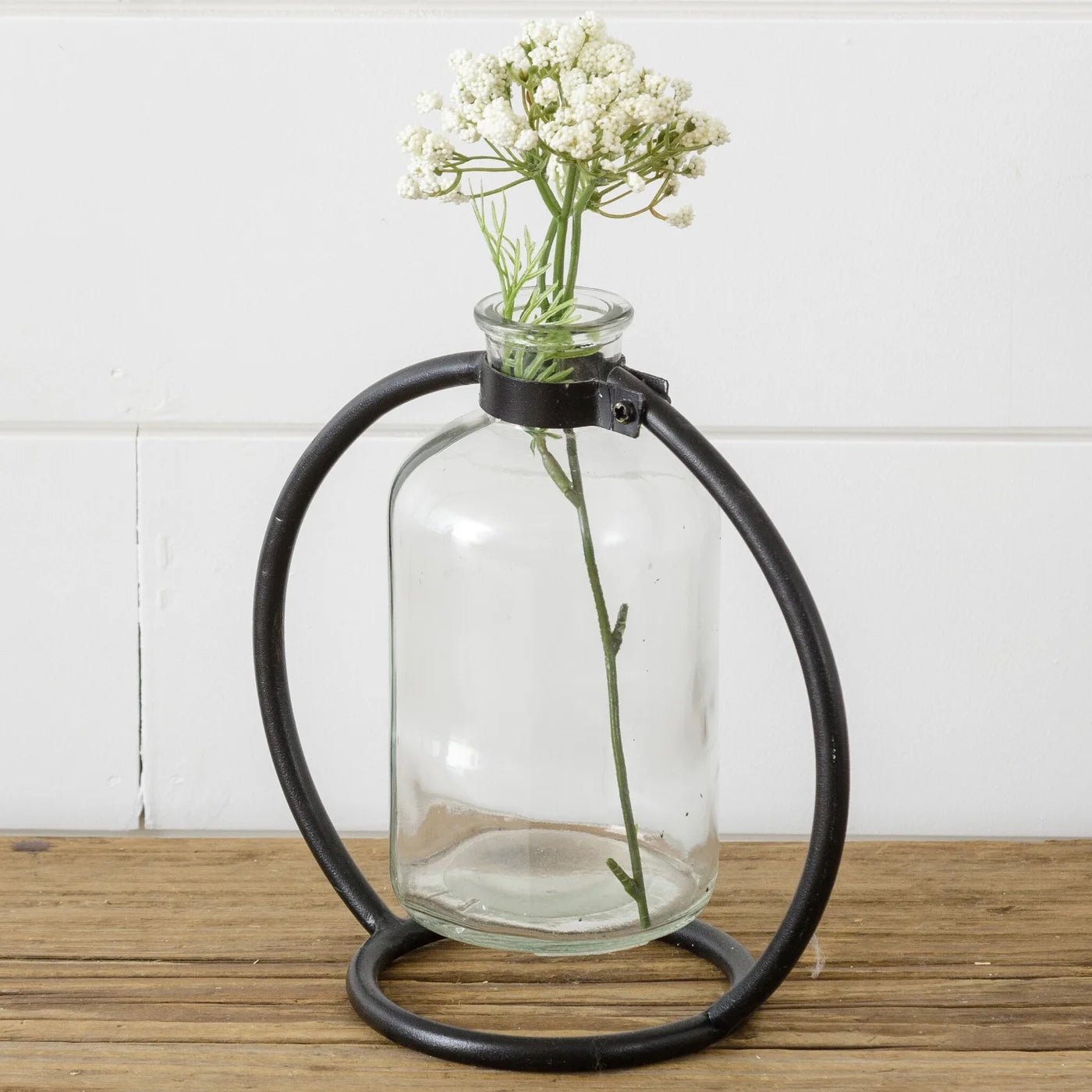 Stem Vase With Metal Stand