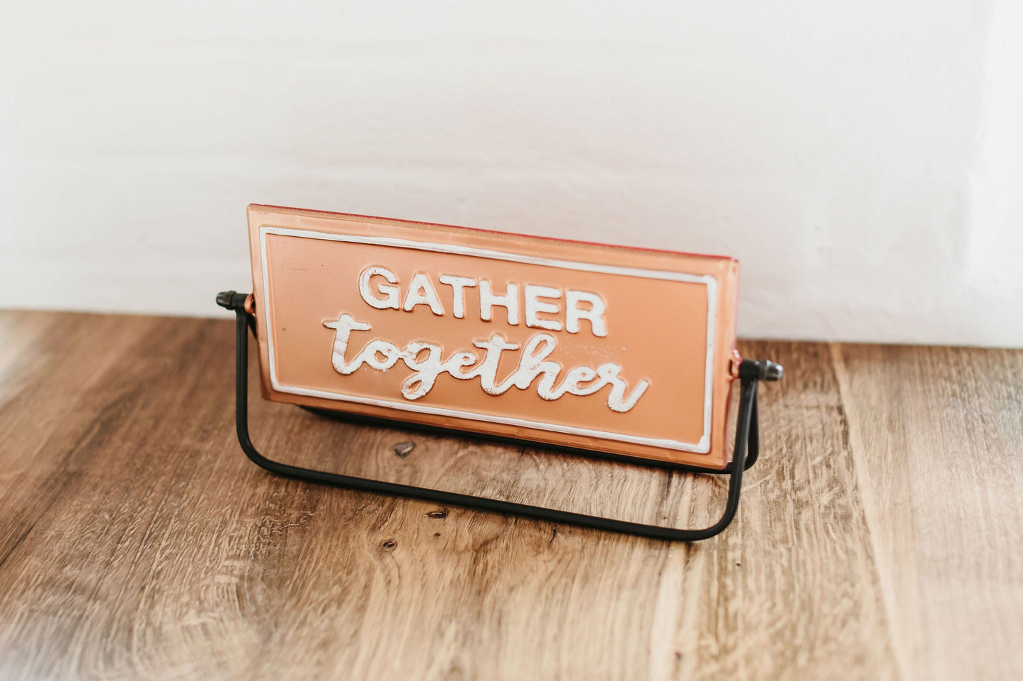 Two Sided Metal Sign - Gather, Merry Christmas