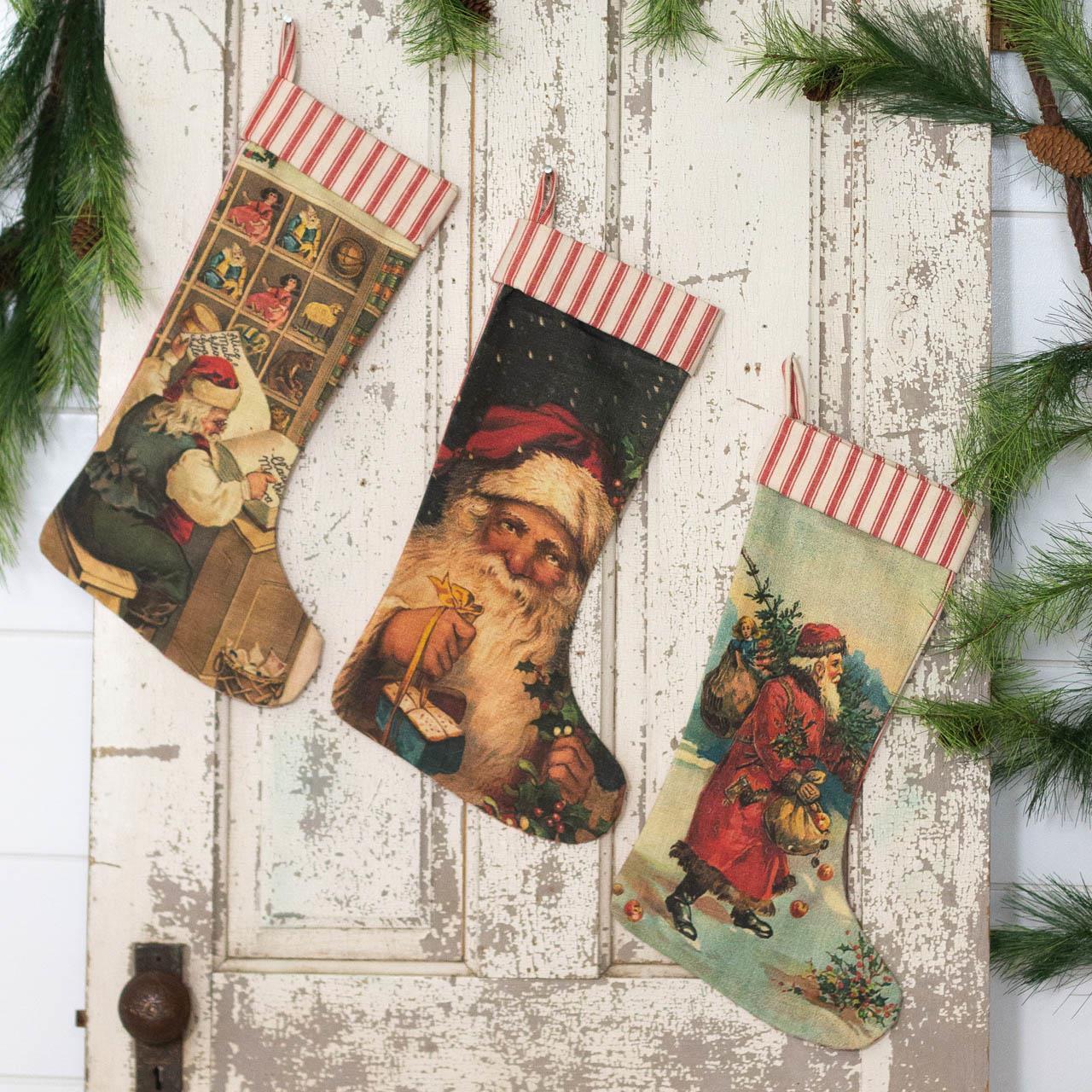 Vintage Santa Stockings - The Brass Bee