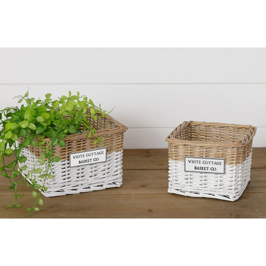 White Cottage Basket Co. Two-Toned Baskets